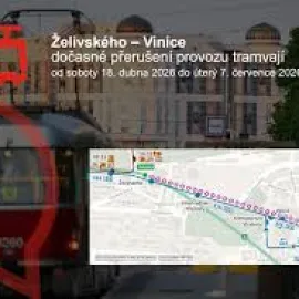 Od soboty nepojedou tramvaje v úseku Želivského-Vinice
