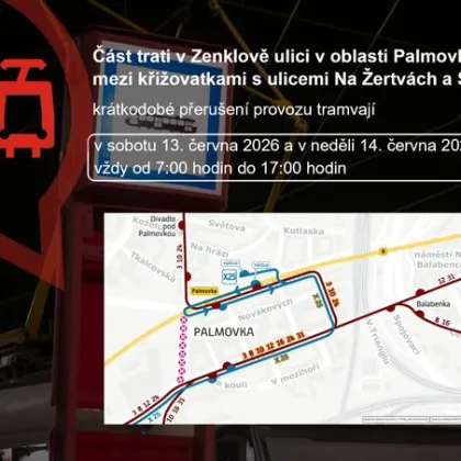 Víkendové omezení tramvají na Palmovce