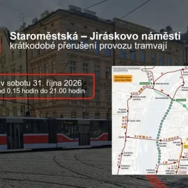 Krátkodobá výluka tramvají na Staroměstské