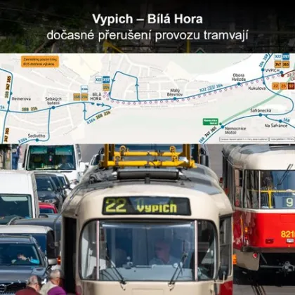 Vypich - Bílá hora od pondělí bez tramvají