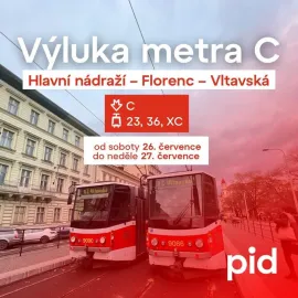 Víkendová výluka metra na Céčku