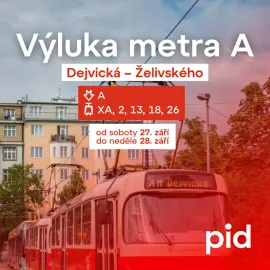O víkendu nepojede metro na lince A