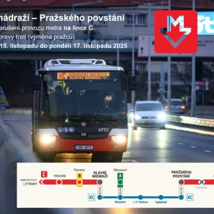 Výluka na lince C o prodlouženém víkendu
