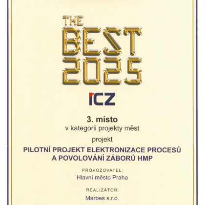 Magistrál získal ocenění za elektronizaci veřejné správy