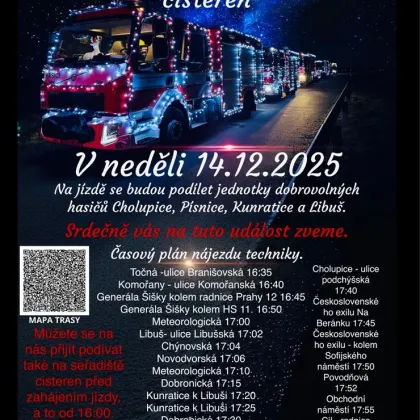 Nedělní vánoční jízda dobrovolných hasičů