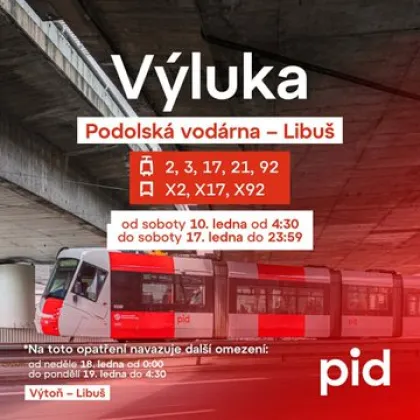 Omezení tramvají v Podolí, nahradí je autobusy