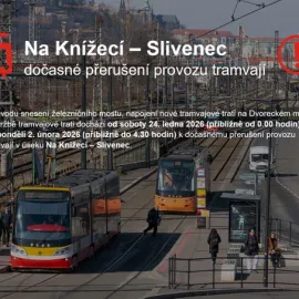 Úsek Na Knížecí - Slivenec bude bez tramvají