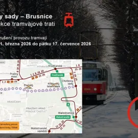 Od soboty nepojedou tramvaje na Pražský hrad