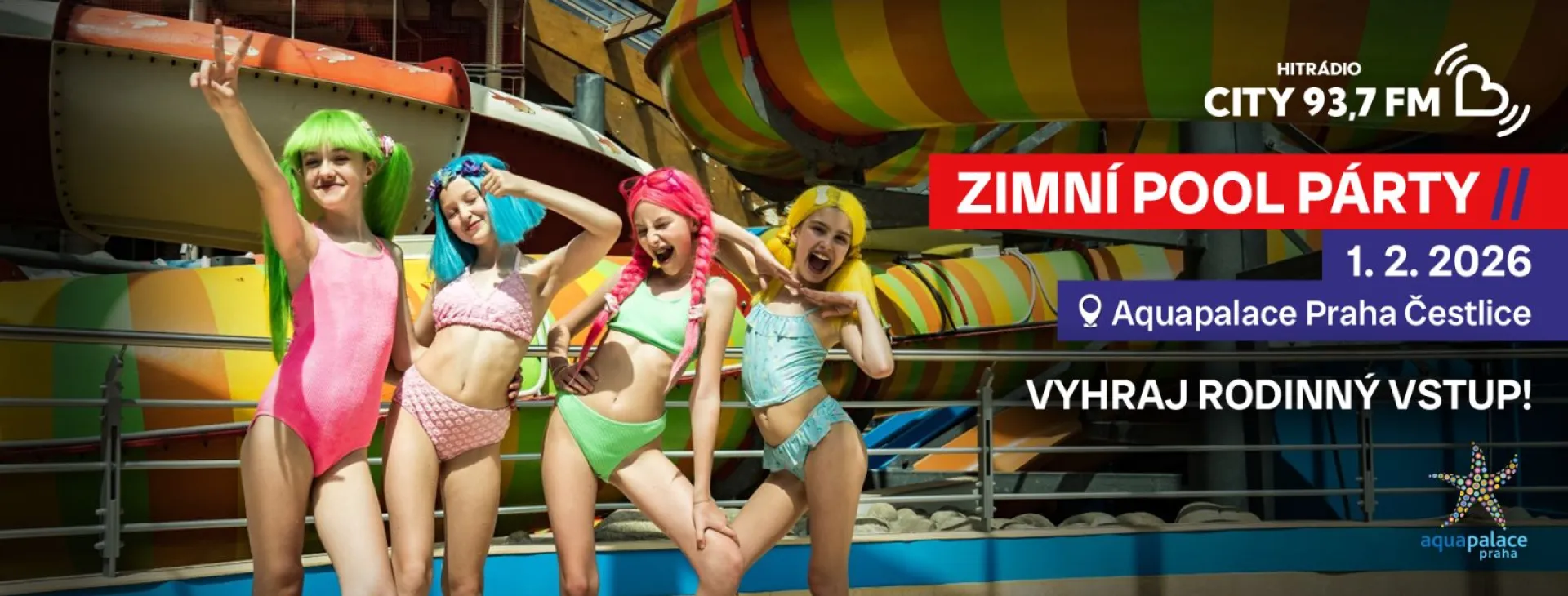 CITY POOL PARTY v Aquapalace Praha: vyhraj vstupenky pro celou tvoji rodinu